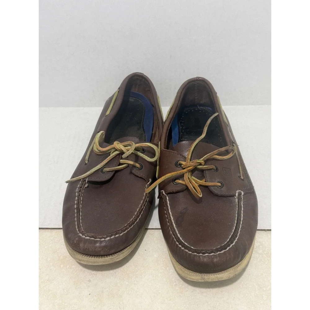 Sperry Top-Sider Original 2-Eye Brown Leather Boat Shoes 0195115 Mens 14